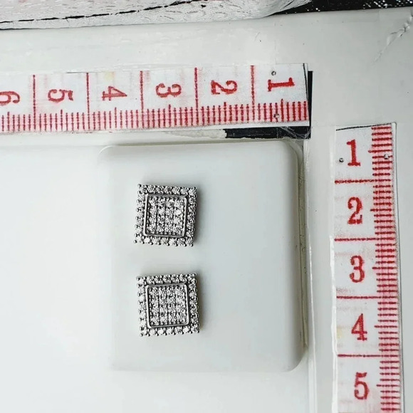 "925 Sterling Silver Plated CZ Earrings, EVBRS441 - Picture 10 of 10